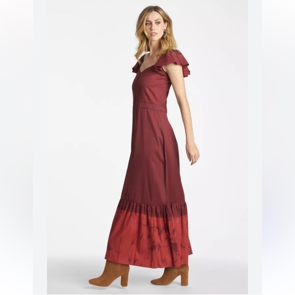 Sachin + Babi Kasey Burgundy Wine Red Maxi Dress | 10 - Picture 4 of 10